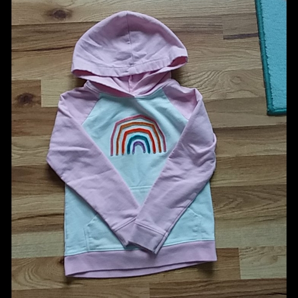 Cat & Jack Other - Cat&Jack pink and white Rainbow hoodie Girls 5
